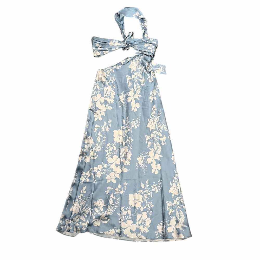 Reformation Womens Vivi Silk Maxi Dress Aliso Blue Size 6 B2305 - Picture 3 of 7
